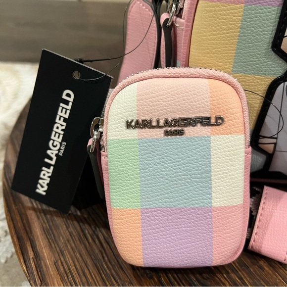 NWT Karl Lagerfeld Paris Maybelle Pink Crossbody Camera Bag - Picture 11 of 16